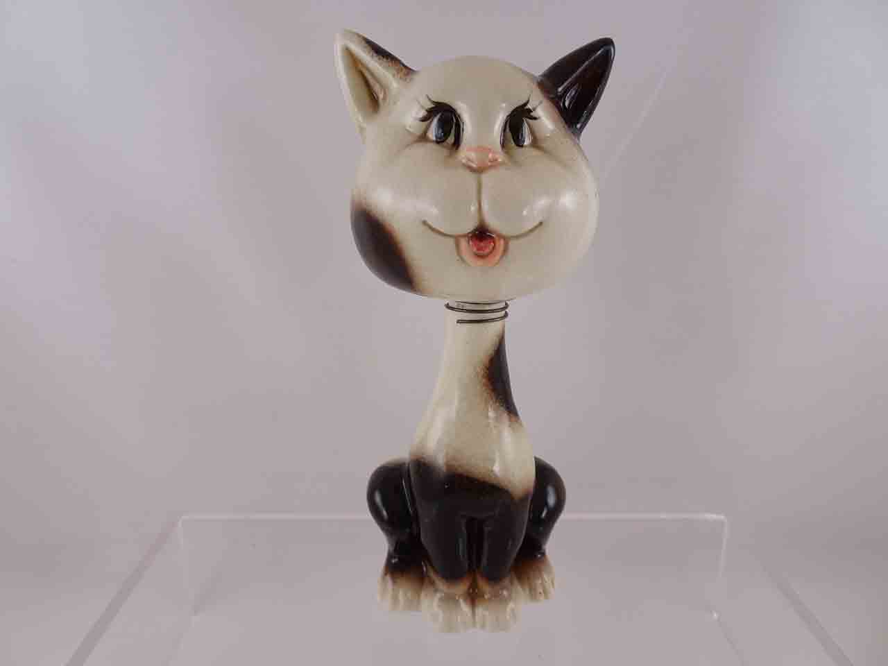 Linda Sexton tall bobblehead animals salt and pepper shakers - cat