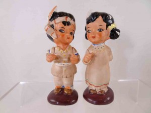 Olimco Japan Native American Indians children salt and pepper shakers