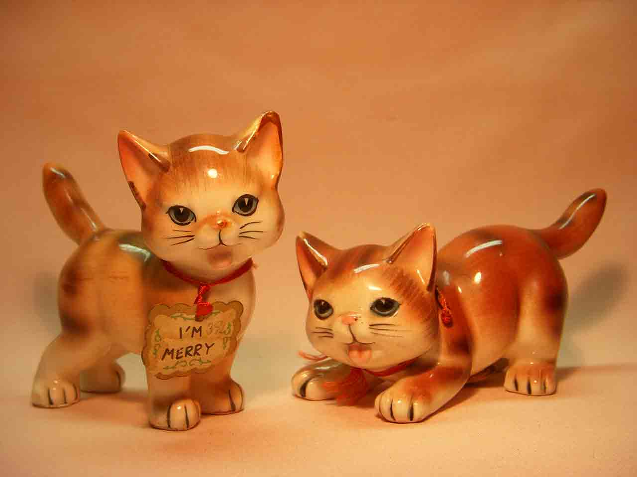 Kittens by Karen - cat salt and peppers shakers - "I'm Merry"