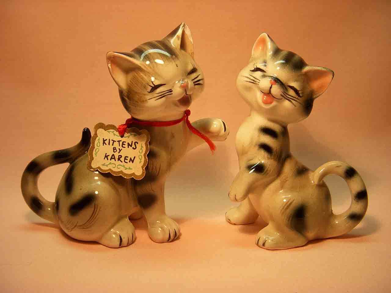 Kittens by Karen - cat salt and pepper shakers - "I'm Giggles"